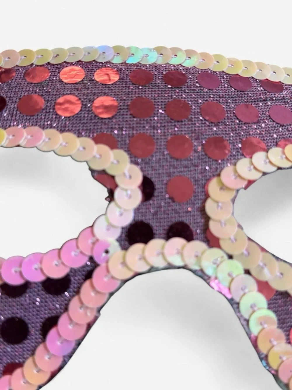 Pink Feather Sequin Masquerade Eye Mask - Costume